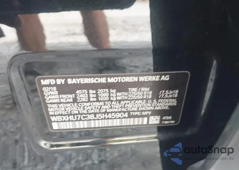 2018 BMW X1 Sdrive28I z USA, uszkodzony, nr VIN WBXHU7C38J5H45904